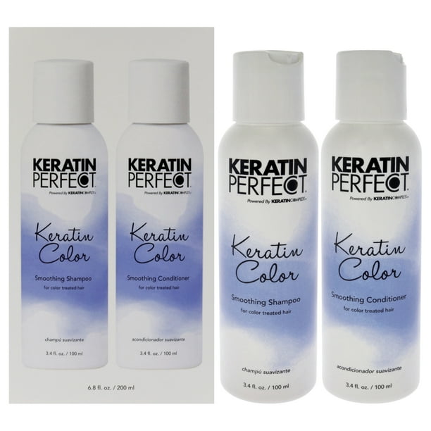 Keratin Dúo de Color de Queratina Perfect para Unisex: Champú de 2 Piezas de 3,4 Oz y Acondicionador de 3,4 Oz