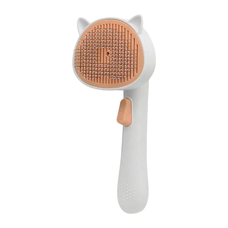 Mimi Mascotas - Cepillo Para Mascotas, Con Botón Extractor, Diseño De Orejas,color Blanco
