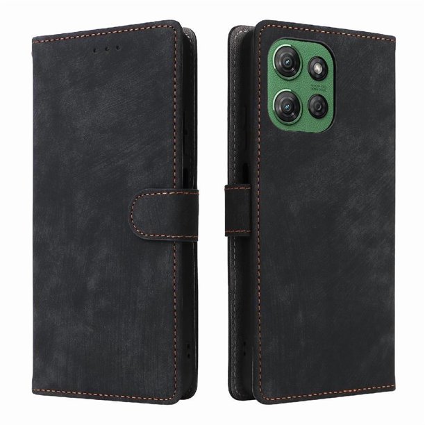 Funda Billetera para Motorola MOTO G Power 2025 con Soporte - Cartera de Cuero con Ranuras Negro
