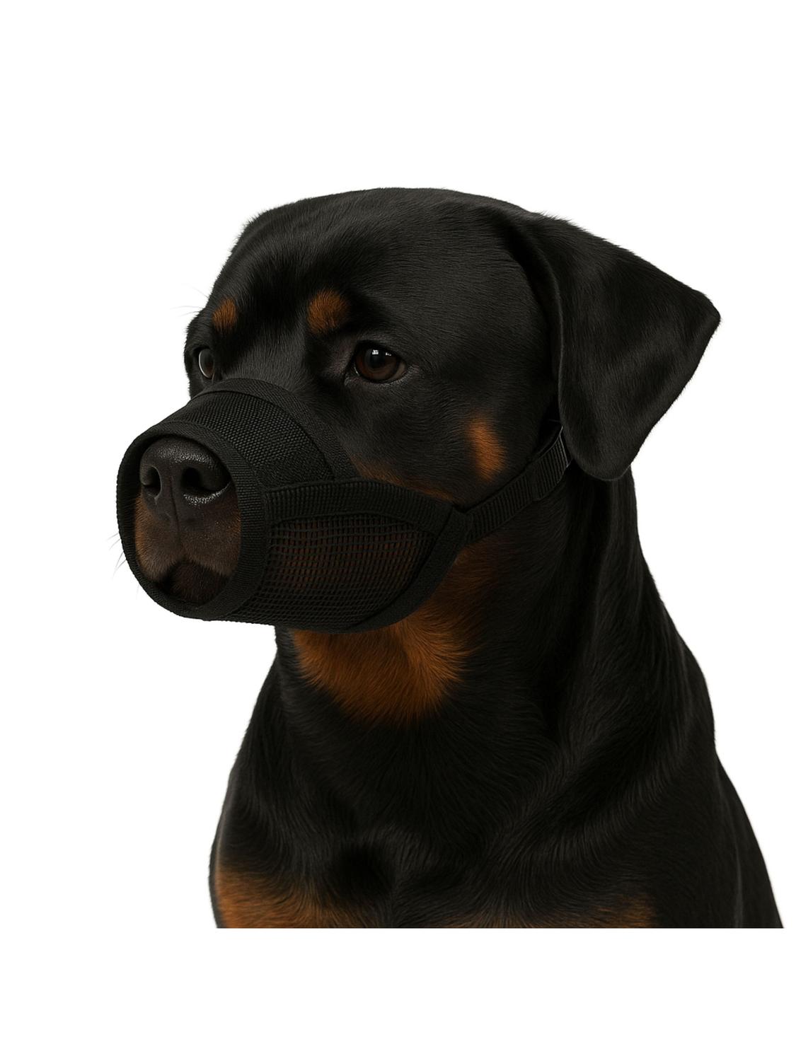 Genérico - Bozal Ajustable Con Velcro Perro Talla Xl 22X28 Cm Negro Xl