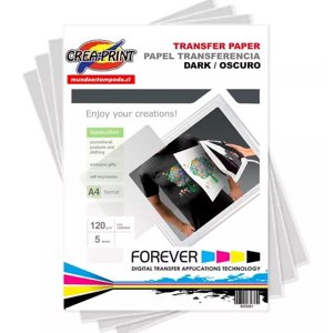 Creaprint - Papel Transfer Para Telas Oscuras Tamaño A4 5 Unidades