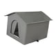 thumbnail image 4 of Refugio para gatos callejeros, casa para gatos al aire libre, suministros para mascotas, cama para perros con aislamiento cálido e impermeable, tienda Gris S, 4 of 6