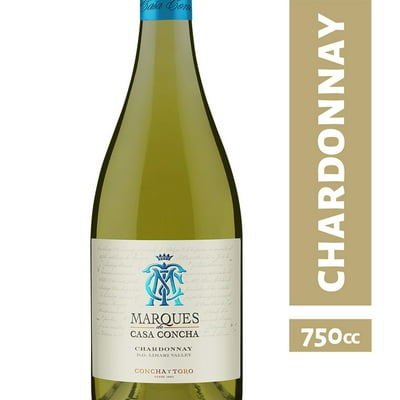 Vino Blanco Chardonnay 14° Botella 750 Cc Marques De Casa Concha