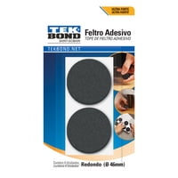 Tekbond - Fieltros Adhesivos Redondo 46Mm Negro 4Un. -