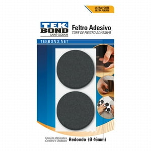 Fieltros Adhesivos Redondo 46Mm Negro 4Un. - Tekbond