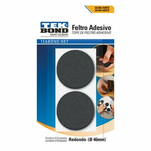 Tekbond - Fieltros Adhesivos Redondo 46Mm Negro 4Un. -