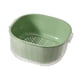 thumbnail image 1 of Tazón De Drenaje De Limpieza Canasto De Lavado De Frutas Y Verduras De 2 Capas Para Bocadillos Pasta Verde Grande, 1 of 3