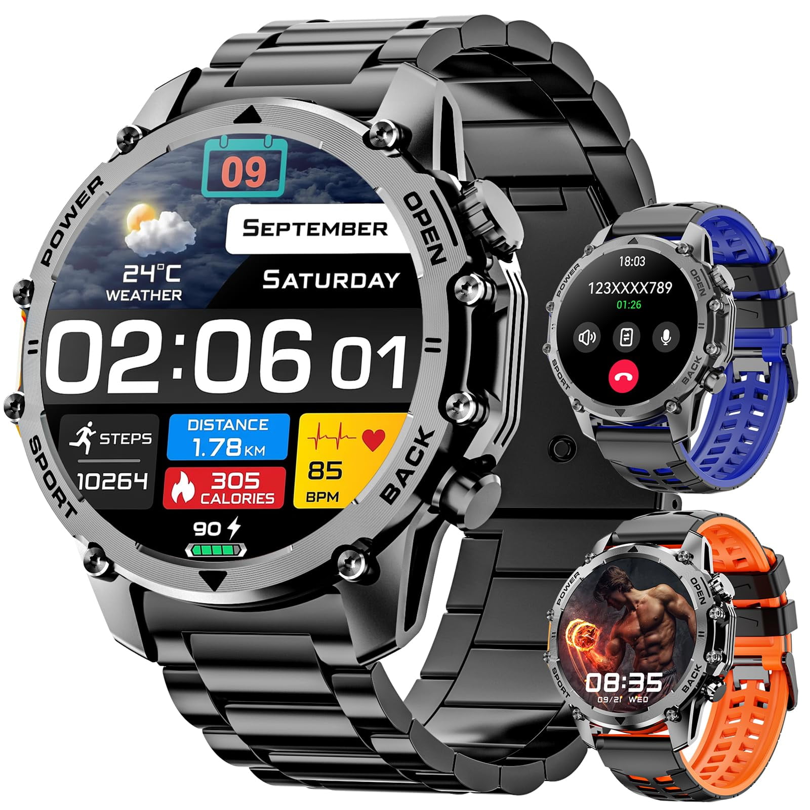 Reloj Inteligente Hwagol Para Hombre Con Pantalla De Llamada/notificación De 1,52 Pulgadas