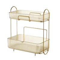 Magideal - Organizador De Escritorio De 2 Niveles, Estuche De Exhibición De Almacenamiento De Cosméticos De Escritorio, Soporte De Estante Grueso, Organizador De