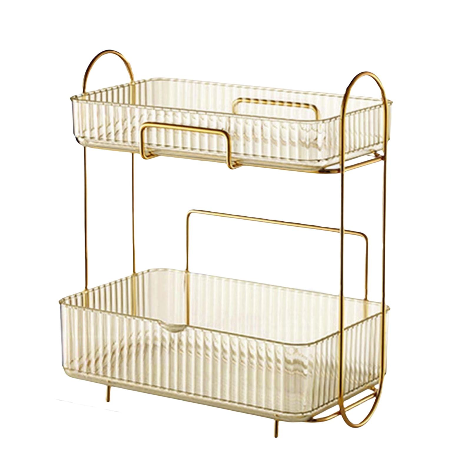 Magideal - Organizador De Escritorio De 2 Niveles, Estuche De Exhibición De Almacenamiento De Cosméticos De Escritorio, Soporte De Estante Grueso, Organizador De