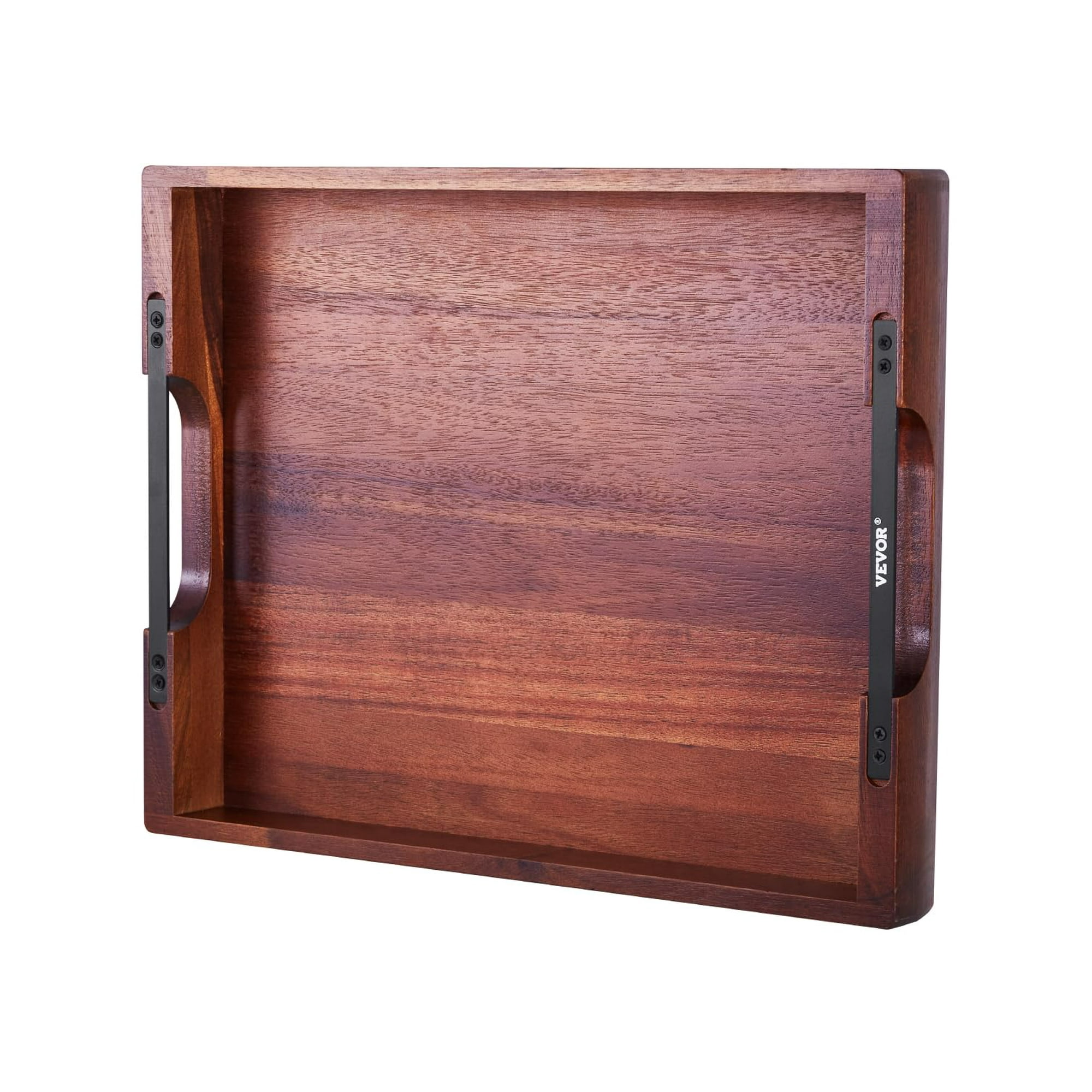 Bandeja De Madera Vevor De Madera De Acacia Con Asas, 43 X 31 X 5 Cm