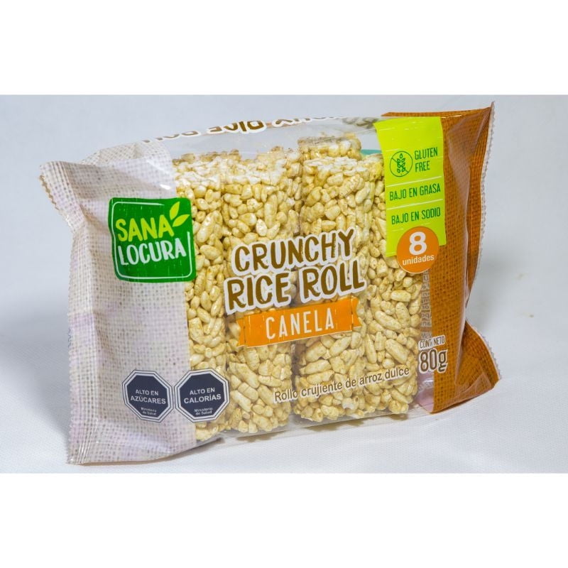 Rolls De Arroz Crujiente Canela 8 Un) Bolsa 80 g Dulce locura
