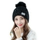 thumbnail image 1 of Gorro de invierno para mujer, moderno, abrigado, plegable, sólido, tejido, grueso, para invierno, 1 of 5
