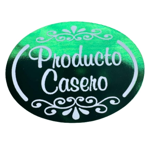 Sticker Producto Casero Verde 100un 38mm