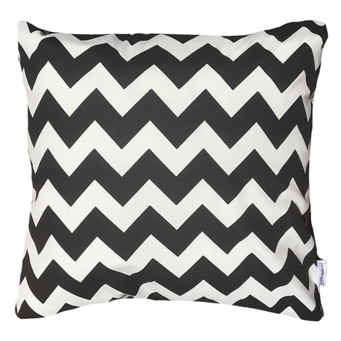 Elizabeth Peper - Funda Cojin Decorativo Diseño Zigzag Blanco Y Negro 45X45