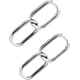 thumbnail image 1 of Pendientes de aro con cadena de eslabones de plata de ley S925, pequeños pendientes colgantes minimalistas con forma de U y círculo geométrico ovalado, con clip convertible, joyería de moda para mujer, 1 of 7