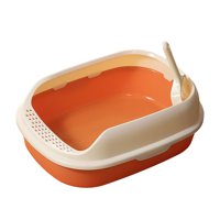 Magideal - Inodoro Para Gatos De Lados Altos, Bandeja De Arena Portátil Para Mascotas, Orinal Antisalpicaduras Para Animales Pequeños, Fácil De Limpiar, Sin Olor Naranja