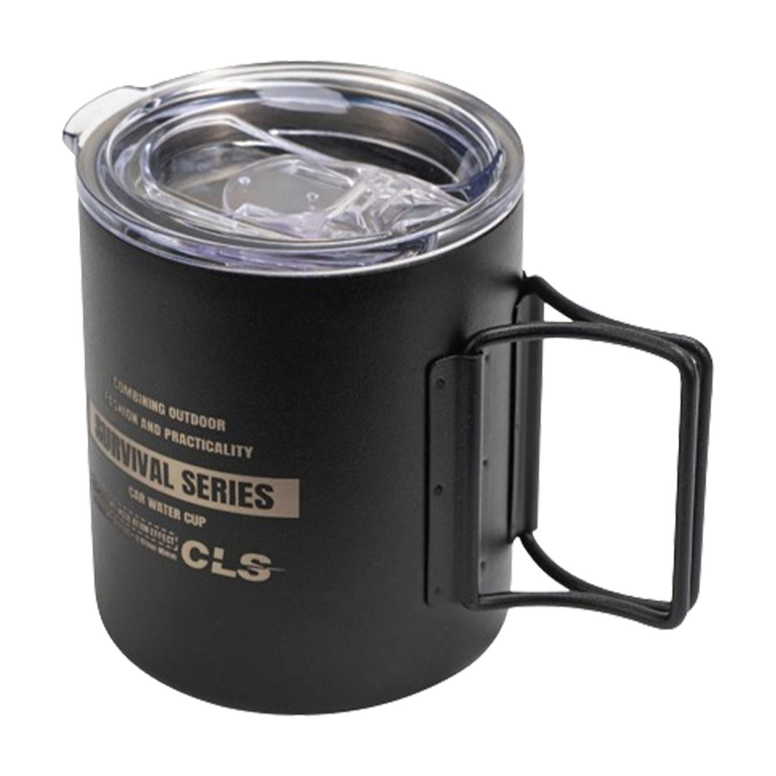 Magideal - Taza De Camping De Metal, Taza De Camping De Doble Pared Con Aislamiento Al Vacío, Taza Para Agua, Té, Café, Taza Para Exteriores Para Viajes Turístic Negro
