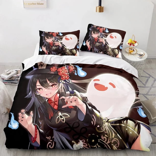 Genshin Impact Bedding Set Game Bed Set Adult Kid Bedroom Duvet cover Sets Bed Sheets