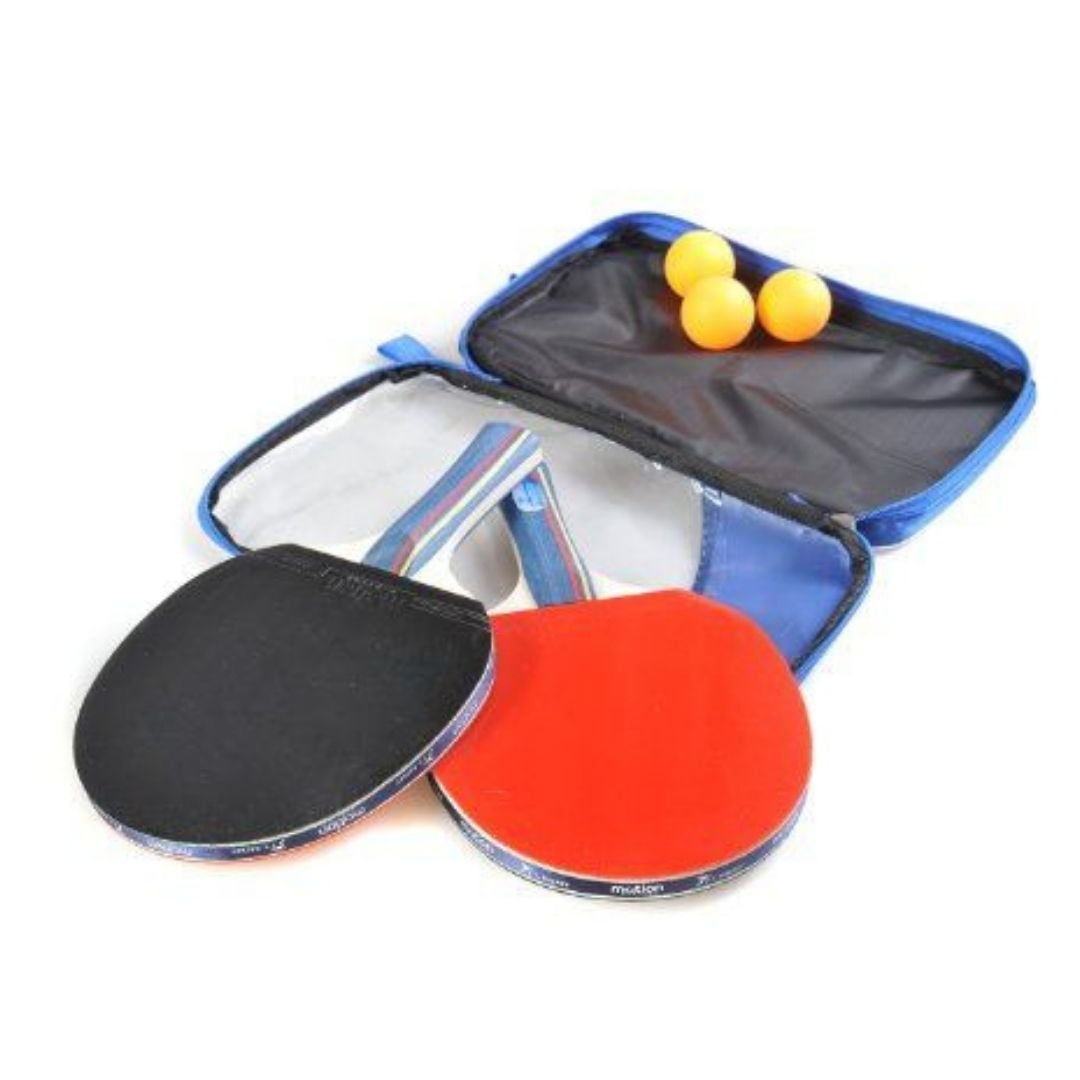 Inaltum Fitness - Set Paleta Raqueta Ping Pong + 3 Pelotas + Estuche - Multicolor