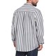 thumbnail image 3 of INSPIRE CHIC Camisas de Vestir a Rayas con Bolsillo en el Pecho para Hombre de Manga Larga con Cuello Mao y Botones 2XL Negro, 3 of 4