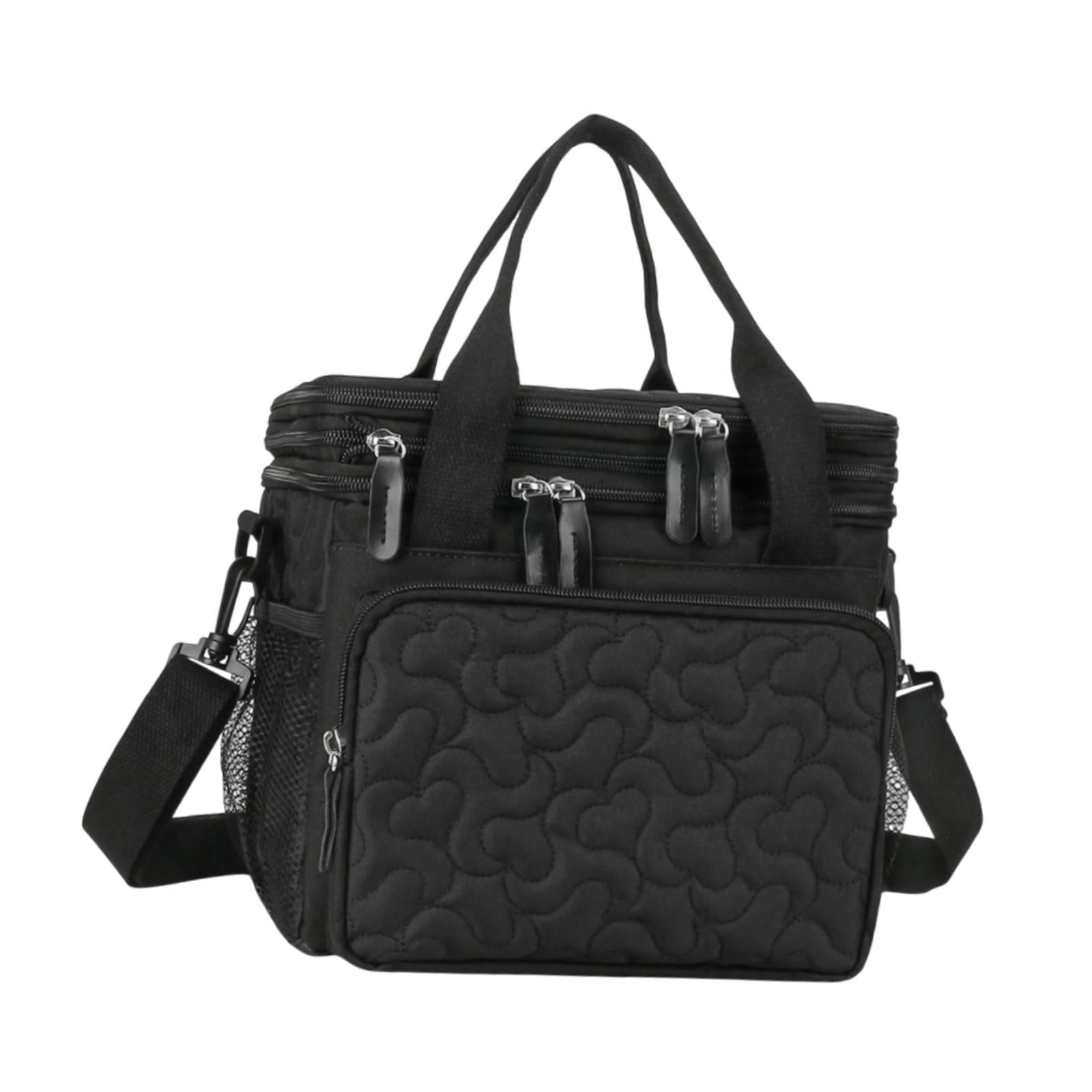 Magideal - Bolsa Térmica Aislada Para El Almuerzo, Bolsa De Mano Con Correa Ajustable, Fiambrera, Bolsa Térmica Aislada Para Senderismo, Trabajo, Almuerzo, , Negro