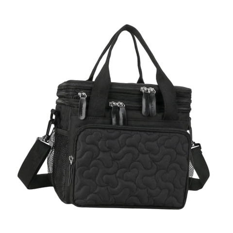 Magideal - Bolsa Térmica Aislada Para El Almuerzo, Bolsa De Mano Con Correa Ajustable, Fiambrera, Bolsa Térmica Aislada Para Senderismo, Trabajo, Almuerzo, , Negro