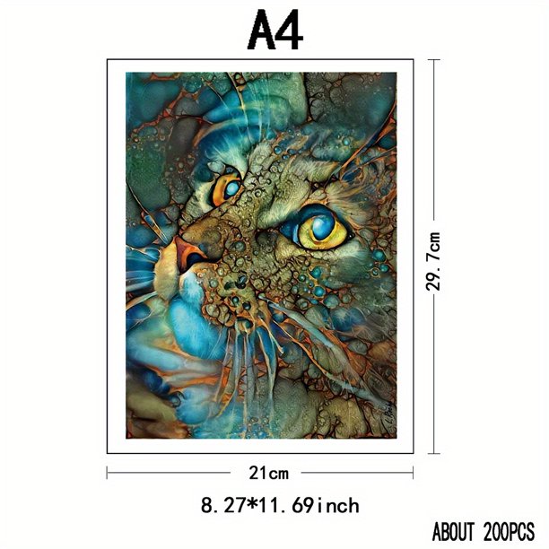 Blue Eye Cat Wooden Puzzle, Uniquely Irregular Animal Shaped Wooden Jigsaw Puzzles, Creative Gift For Teenagers And Adult