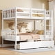 thumbnail image 3 of Twin Over Twin Rubber Wood Bunk Bed with 2 Drawers, Convertible into 2 Twin Beds, Twin Size Bunk Bed with Ladder and Safety Guardrails ,White, 3 of 3