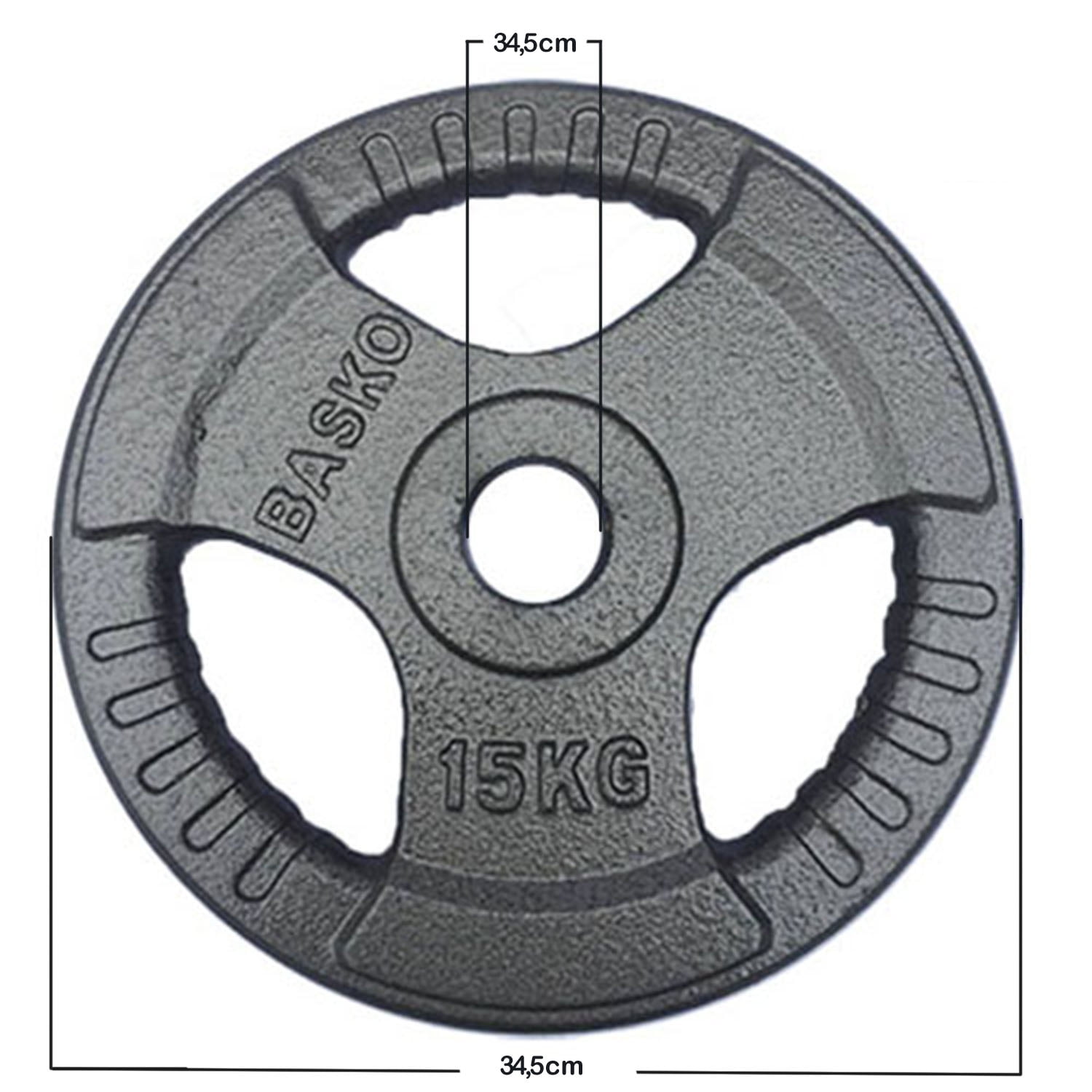 Basko Fitness - Discos Olimpicos Acero Par 15 Kg