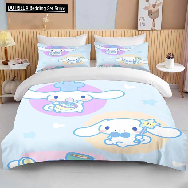 v845 Bed Sheets Sizes Cinnamoroll Printed Bedding Set Duvet Cover Duvet Cover Pillowcases Adult and Children Bedding Set Luxury 3-Piece Bedding Set (1 Duvet Cover + 2 Pillow Shams) Bed Sheets ju84
