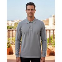 Metalfer - Polera De Trabajo Manga Larga Pique Gris Talla Xl