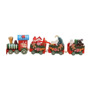 Magideal - Adorno Navideño De Tren De Madera, Decoración Navideña, Artesanías De Tren, Estatua Decorativa De Mesa, Juego De Decoración De Regalos Para El Hogar, C