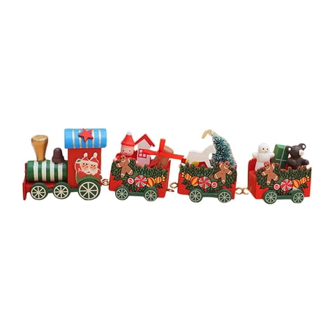 Magideal - Adorno Navideño De Tren De Madera, Decoración Navideña, Artesanías De Tren, Estatua Decorativa De Mesa, Juego De Decoración De Regalos Para El Hogar, C