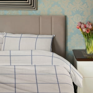 Juego Sábanas Nautica 3Piezas Microfibra 1,5 Plazas Diseño A Cuadros Blanco