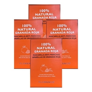 Genérico - Set 4 Mascarillas Faciales Granada Roja Anti Manchas Lau