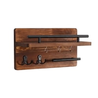 Magideal - Perchero Para Sombreros, Fácil De Instalar, Ganchos Giratorios, Perchero De Madera Resistente, Soporte Para Llaves Para Toallas, Baños, Salas De Estar