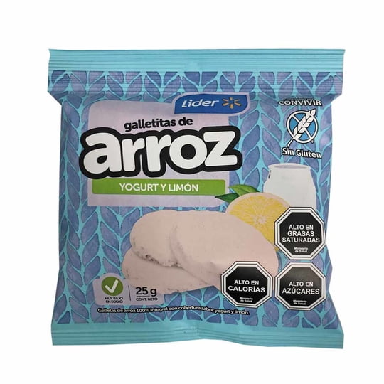 Galletitas De Arroz Yoghurt Y Limón 25 g Lider
