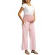 thumbnail image 2 of INSPIRE CHIC Pantalones de Maternidad para Mujeres Pierna Ancha Cintura Elástica Estampado a Rayas Sobre el Vientre Pantalones Casuales de Descanso para Embarazo 2XL Raya Rosa, 2 of 6