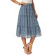 thumbnail image 4 of Falda de Lunares con Volantes en Capas de Cintura Alta Elástica Casual Flowy A-Line de Playa de Verano hasta la Rodilla para Mujer INSPIRE CHIC L Azul, 4 of 6