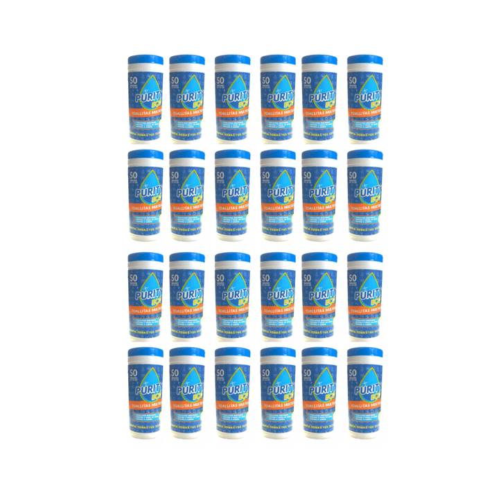 Pack 24 Dispensadores De Toallitas Desinfectantes Purity Eco , 50unidades Por Dispensador