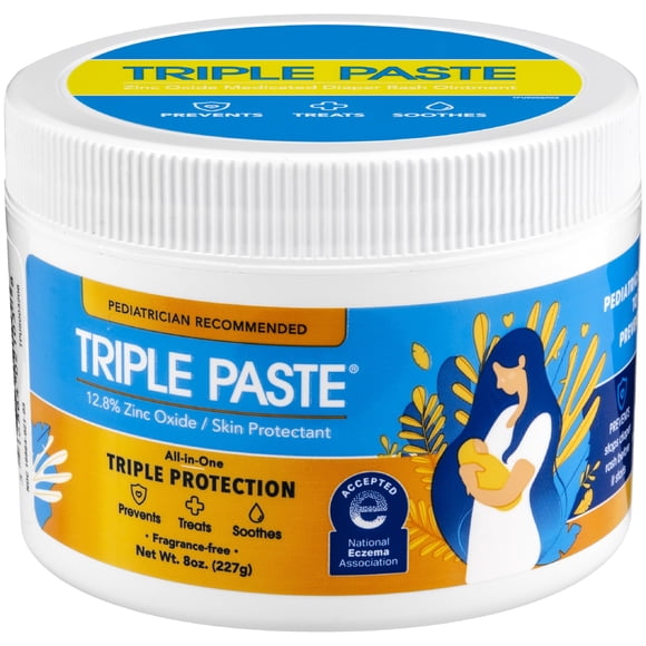 Crema para dermatitis del pañal, triple pasta, 237 ml, pomada de óxido de zinc