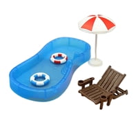 Bothyi - 1:12 Casa De Muñecas Jardín Piscina Adornos Delicado Paisaje De Escena De Vida