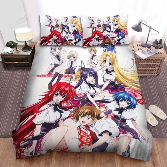 High School Dxd Anime Quilt Duvet Cover Set Home Textiles Children3-Piece Bedding Set