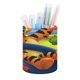 thumbnail image 1 of Winnie the Pooh Tigger Tigre-theme Cylinder Pen Holder Pencil Organizer with Flannel Lining PVC Leather Material Cardboard Base for study work 10*8CM, 1 of 6