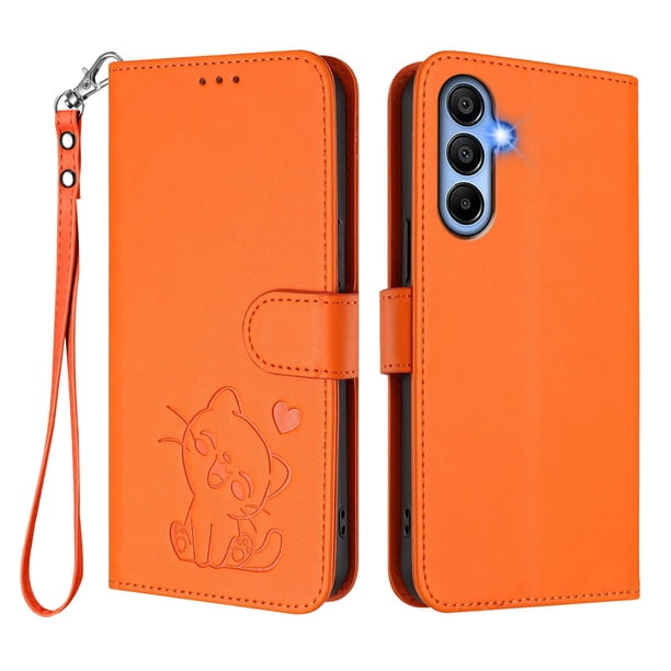 Funda Billetera Magnética para Samsung Galaxy A15, Naranja
