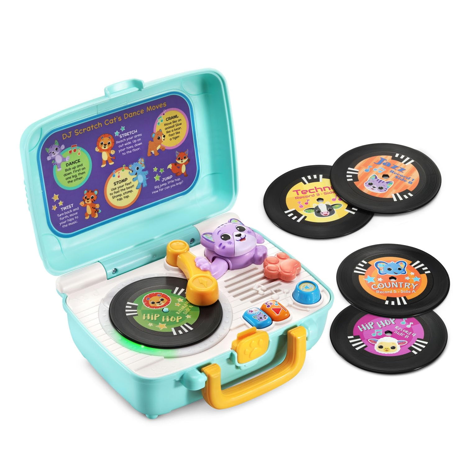 Tocadiscos Vtech Dj Scratch Cat Con Discos A Doble Cara