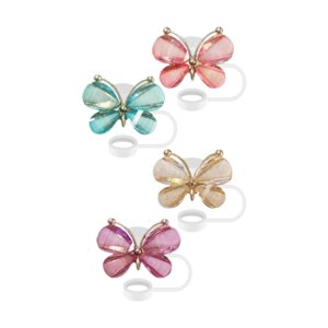 Bothyi - 4X Tapas De Pajita Taza De Agua Cubiertas De Pajita Decoración Cubiertas De Pajita A Prueba De Polvo Estilo C