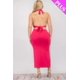 thumbnail image 4 of Saronite Vestido Midi con Escote Halter, Corte Entallado, Espalda con Lazo Doble y Abertura en el Muslo, Color Fucsia (Talla Grande para Mujer), 4 of 4
