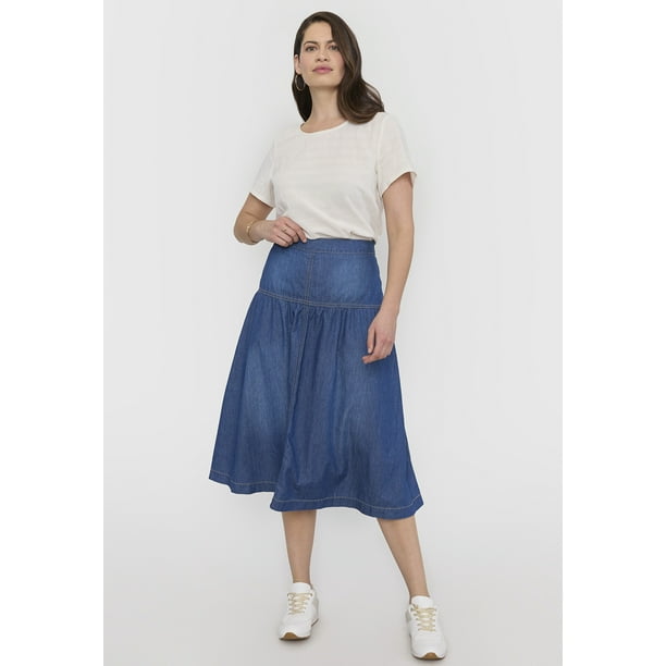 Falda Mujer Larga Denim Azul Oscuro Corona